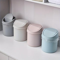 Desktop Small Trash Can Mini Plastic Garbage Can with Lid