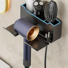 Wall Mounted Hair Dryer Rack Self Adhesive Blow Dryer Holder For Bathroom
