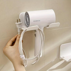 Wall Mounted Hair Dryer Rack Self Adhesive Blow Dryer Holder For Bathroom