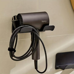 Wall Mounted Hair Dryer Rack Self Adhesive Blow Dryer Holder For Bathroom