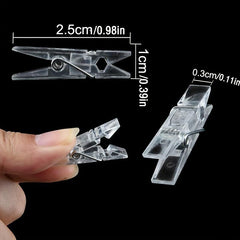 30 50pcs Mini Transparent Plastic Clip Spring Clip Hook String Light Clothes