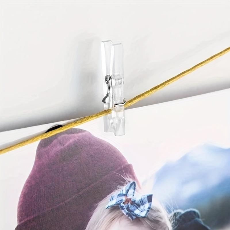 30 50pcs Mini Transparent Plastic Clip Spring Clip Hook String Light Clothes