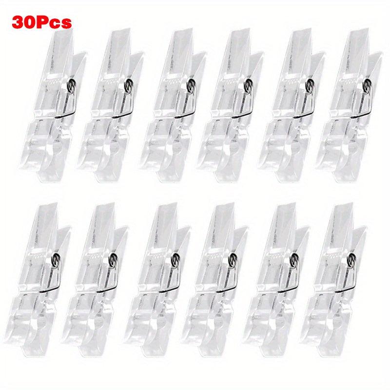 30 50pcs Mini Transparent Plastic Clip Spring Clip Hook String Light Clothes