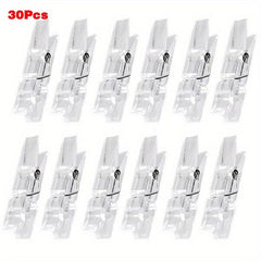 30 50pcs Mini Transparent Plastic Clip Spring Clip Hook String Light Clothes