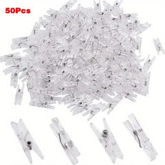 30 50pcs Mini Transparent Plastic Clip Spring Clip Hook String Light Clothes