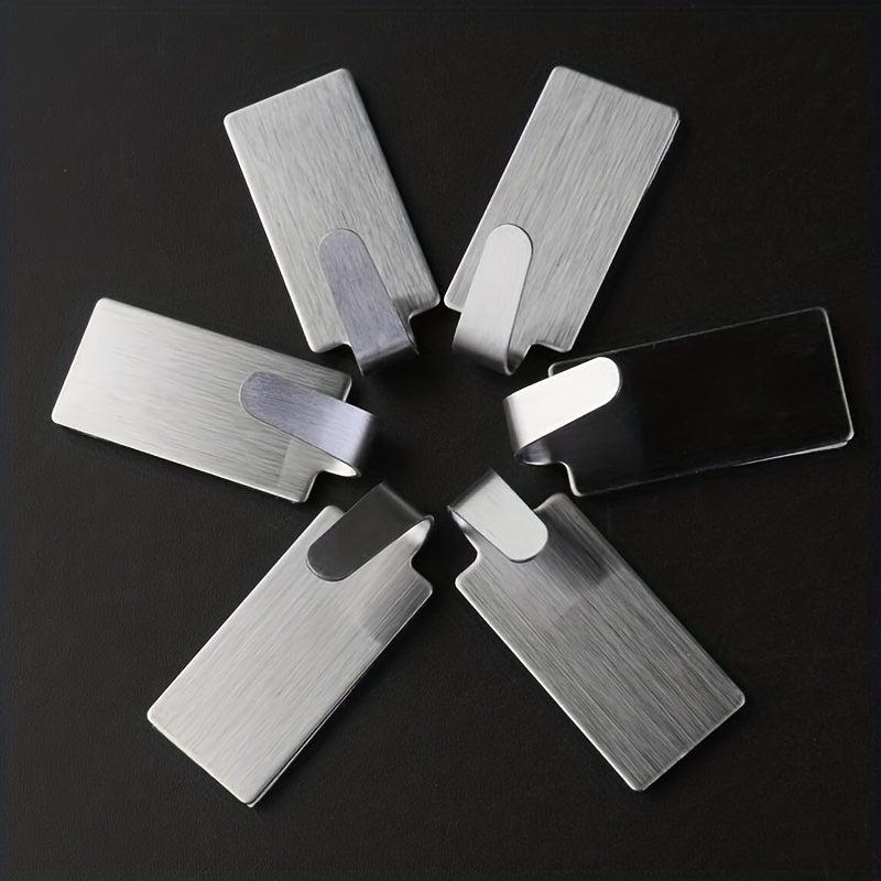5pcs Stainless Steel Single Hooks Household Adhesive Wall Hook