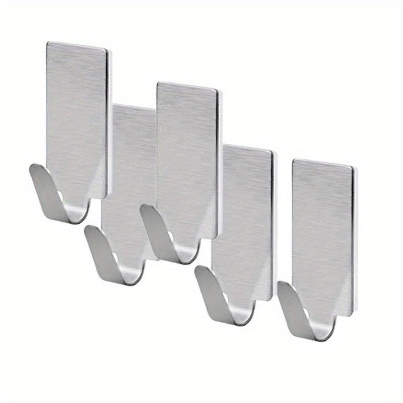 5pcs Stainless Steel Single Hooks Household Adhesive Wall Hook