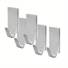 5pcs Stainless Steel Single Hooks Household Adhesive Wall Hook