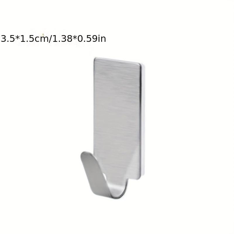 5pcs Stainless Steel Single Hooks Household Adhesive Wall Hook