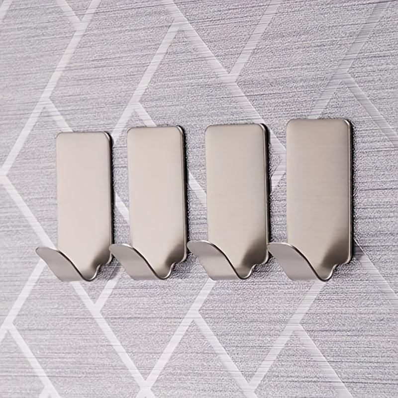 5pcs Stainless Steel Single Hooks Household Adhesive Wall Hook