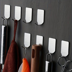 5pcs Stainless Steel Single Hooks Household Adhesive Wall Hook