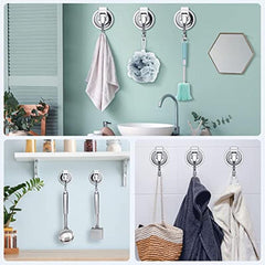 2 Heavy Duty Suction Cup Hooks for Bathroom Towel Organization