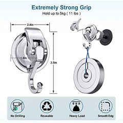 2 Heavy Duty Suction Cup Hooks for Bathroom Towel Organization
