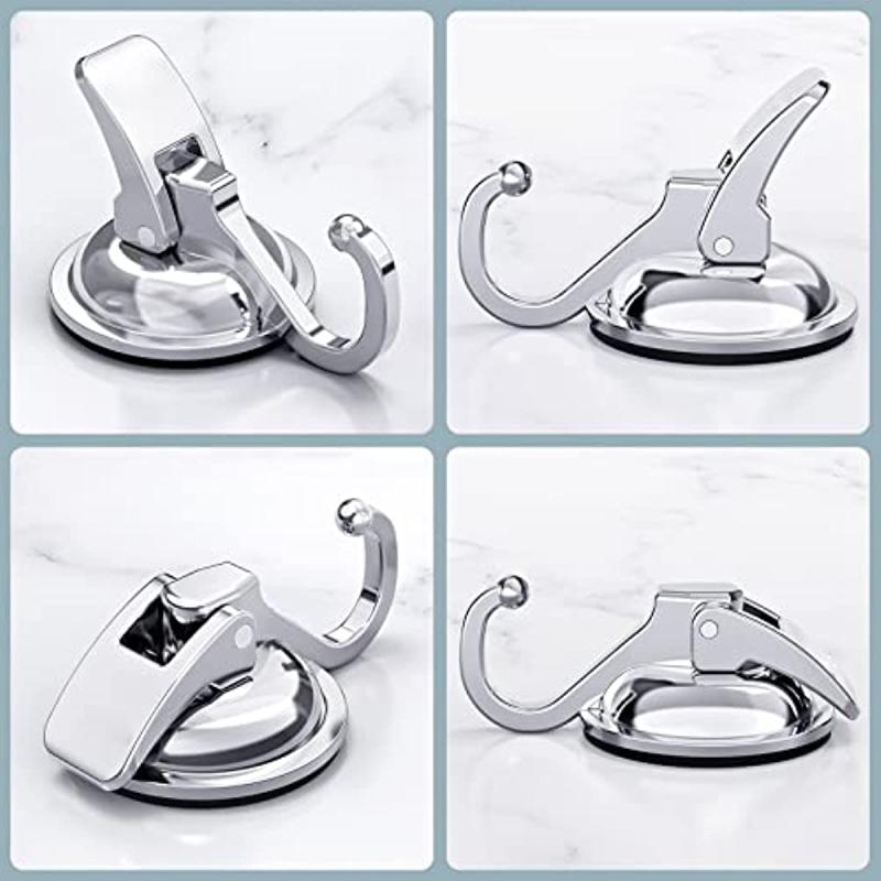 2 Heavy Duty Suction Cup Hooks for Bathroom Towel Organization