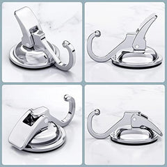 2 Heavy Duty Suction Cup Hooks for Bathroom Towel Organization