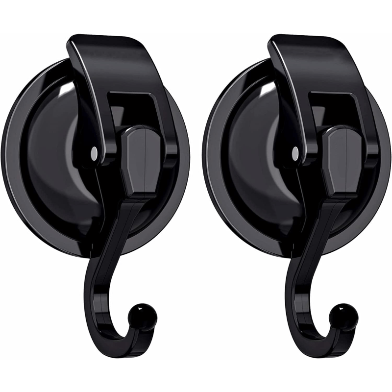 2 Heavy Duty Suction Cup Hooks for Bathroom Towel Organization