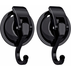 2 Heavy Duty Suction Cup Hooks for Bathroom Towel Organization