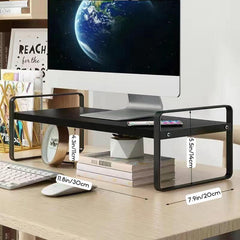 Monitor Stand Riser w/ Storage & Media Slot - Maximize Desk Space