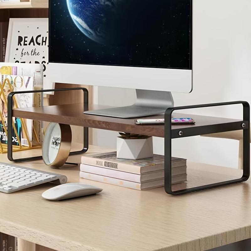 Monitor Stand Riser w/ Storage & Media Slot - Maximize Desk Space