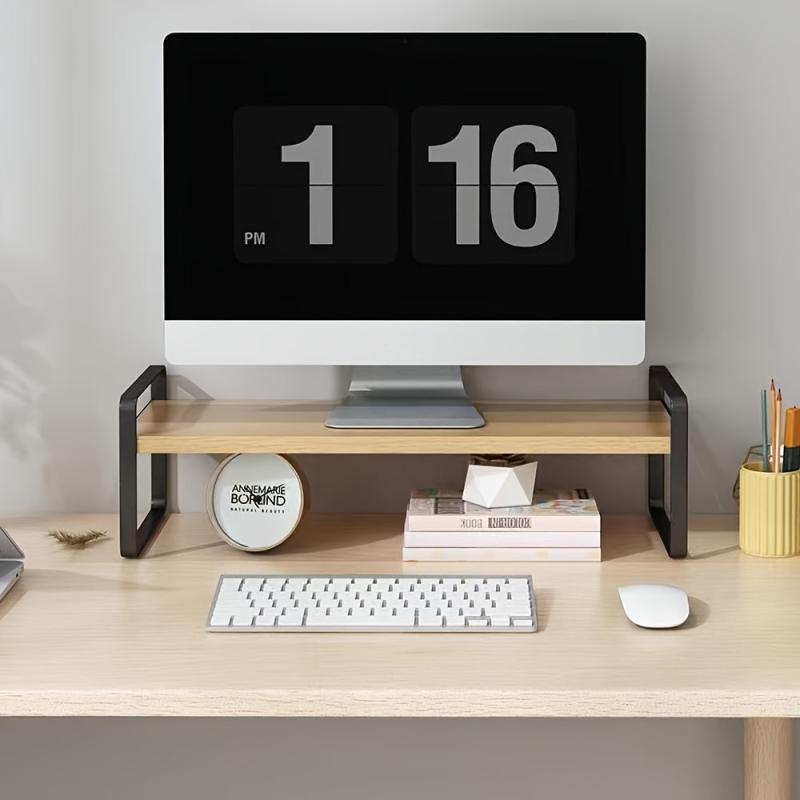 Monitor Stand Riser w/ Storage & Media Slot - Maximize Desk Space