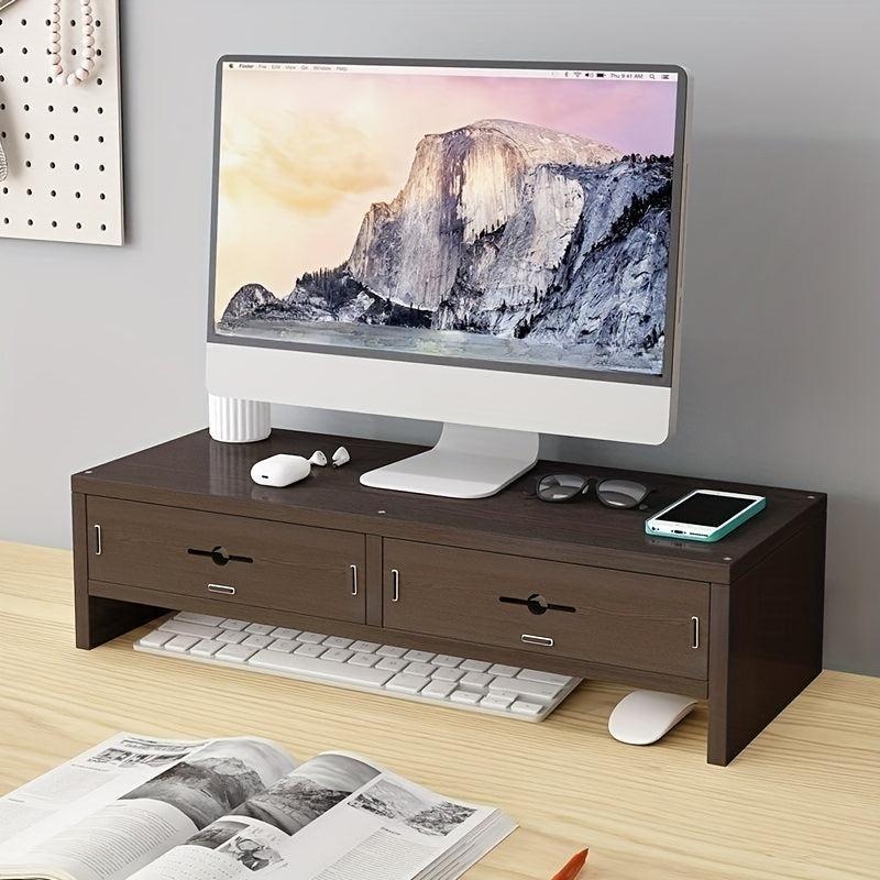 Computer Heightening Rack Double Layer Storage Shelves With Drawer