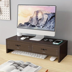 Computer Heightening Rack Double Layer Storage Shelves With Drawer