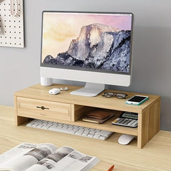 Computer Heightening Rack Double Layer Storage Shelves With Drawer