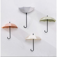 3pcs Umbrella Shape Wall Hook Multifunctional Adhesive Hanging Hook