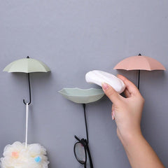 3pcs Umbrella Shape Wall Hook Multifunctional Adhesive Hanging Hook