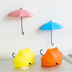3pcs Umbrella Shape Wall Hook Multifunctional Adhesive Hanging Hook