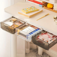 Under Desk Drawer Organizer Self Adhesive Slide Out Hidden Storage Box