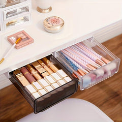 Under Desk Drawer Organizer Self Adhesive Slide Out Hidden Storage Box