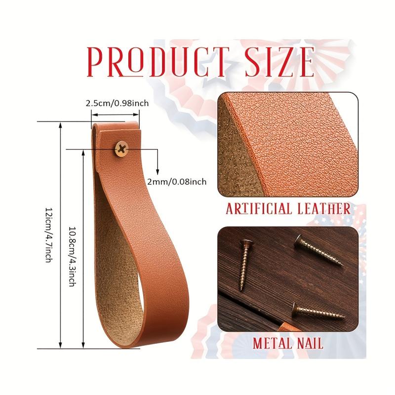 PU Leather Curtain Rod Holder Bracket Loop Strap For Wooden Curtain Rod