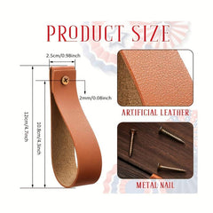 PU Leather Curtain Rod Holder Bracket Loop Strap For Wooden Curtain Rod