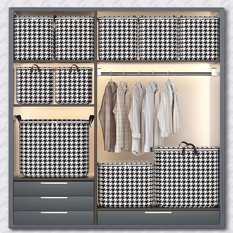 Non-woven Houndstooth Storage Bag Thickened Household Organizer