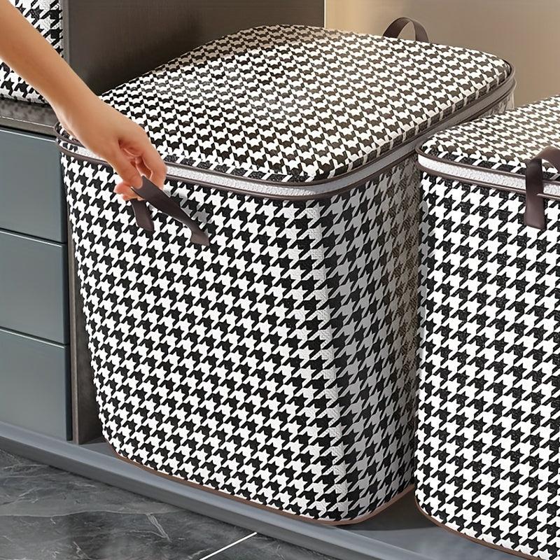 Non-woven Houndstooth Storage Bag Thickened Household Organizer