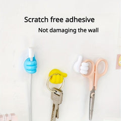 10pcs Plastic Thumb Hook Self Adhesive Cable Wire Fixing Multiuse Hook