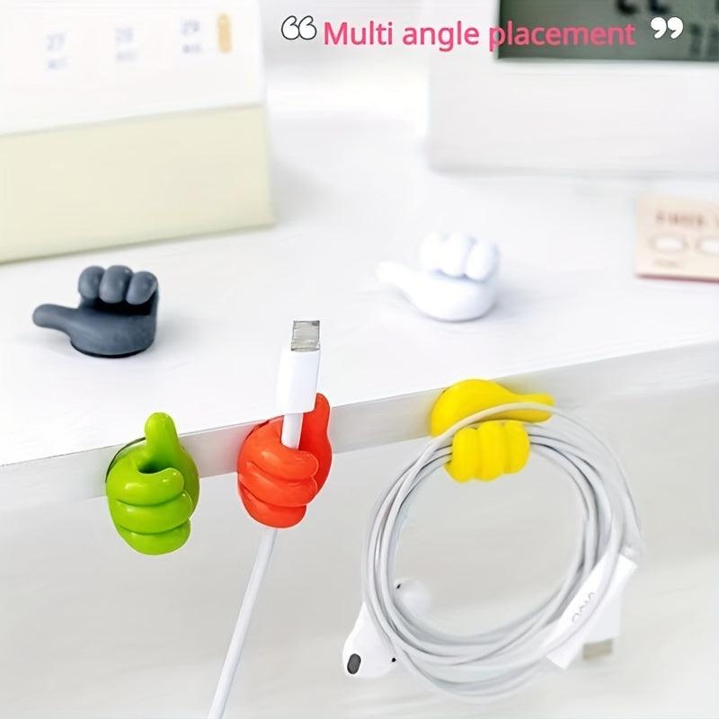 10pcs Plastic Thumb Hook Self Adhesive Cable Wire Fixing Multiuse Hook