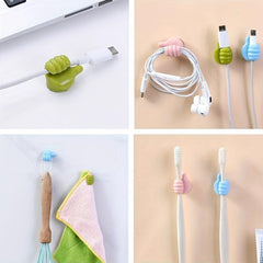 10pcs Plastic Thumb Hook Self Adhesive Cable Wire Fixing Multiuse Hook
