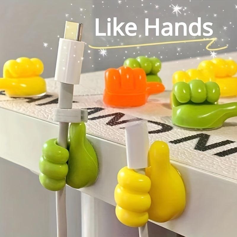 10pcs Plastic Thumb Hook Self Adhesive Cable Wire Fixing Multiuse Hook