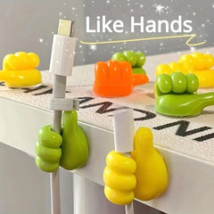 10pcs Plastic Thumb Hook Self Adhesive Cable Wire Fixing Multiuse Hook