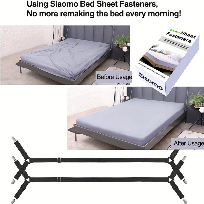 2pcs Sheet Fixer Adjustable Criss Cross Sheet Clip Elastic Sheet Strap