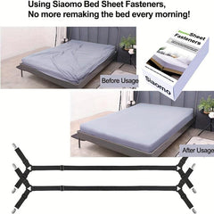 2pcs Sheet Fixer Adjustable Criss Cross Sheet Clip Elastic Sheet Strap