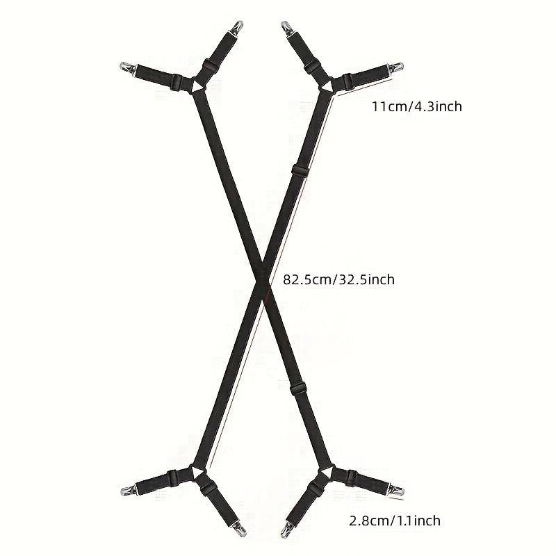 2pcs Sheet Fixer Adjustable Criss Cross Sheet Clip Elastic Sheet Strap