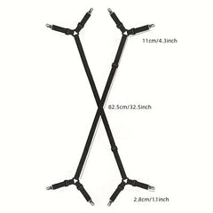 2pcs Sheet Fixer Adjustable Criss Cross Sheet Clip Elastic Sheet Strap