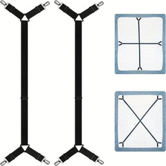 2pcs Sheet Fixer Adjustable Criss Cross Sheet Clip Elastic Sheet Strap