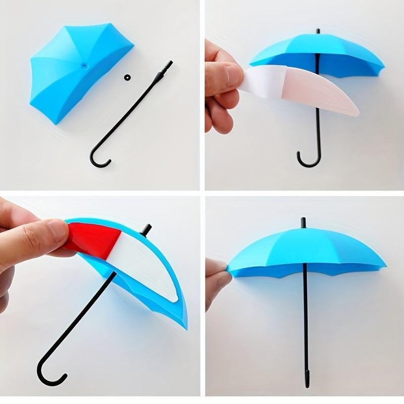 3pcs Umbrella Shape Wall Hook Self Adhesive Decorative Hook