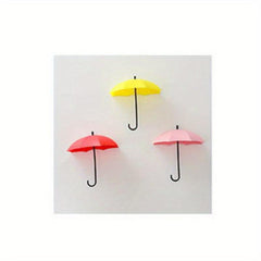 3pcs Umbrella Shape Wall Hook Self Adhesive Decorative Hook