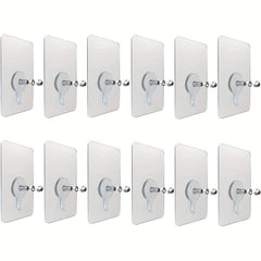 12pc Heavy Duty PVC Adhesive Nails for Wall Hooks - Waterproof and Non-Drilling