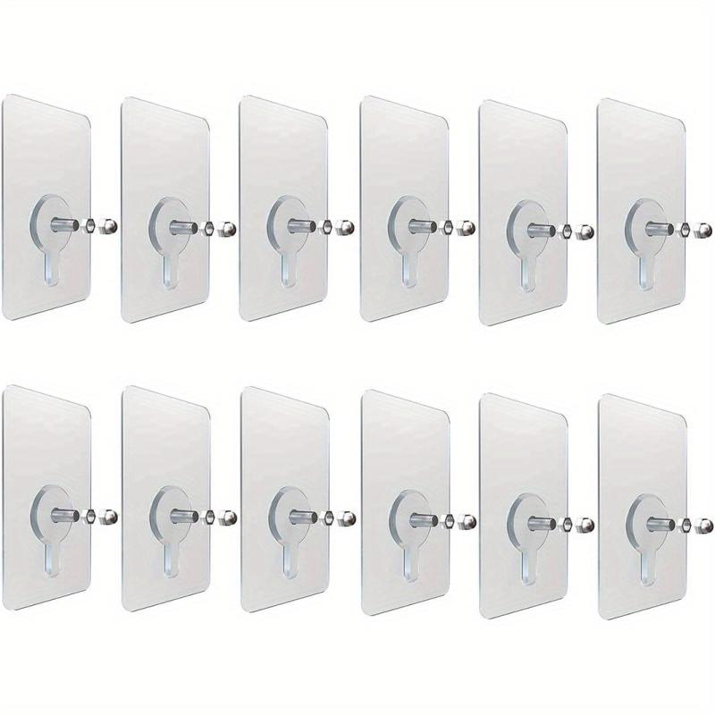 12pc Heavy Duty PVC Adhesive Nails for Wall Hooks - Waterproof and Non-Drilling
